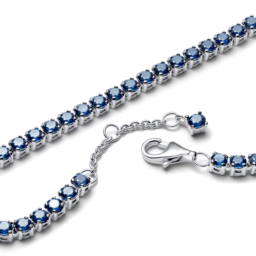 Zila mirdzoša tenisa rokassprādze