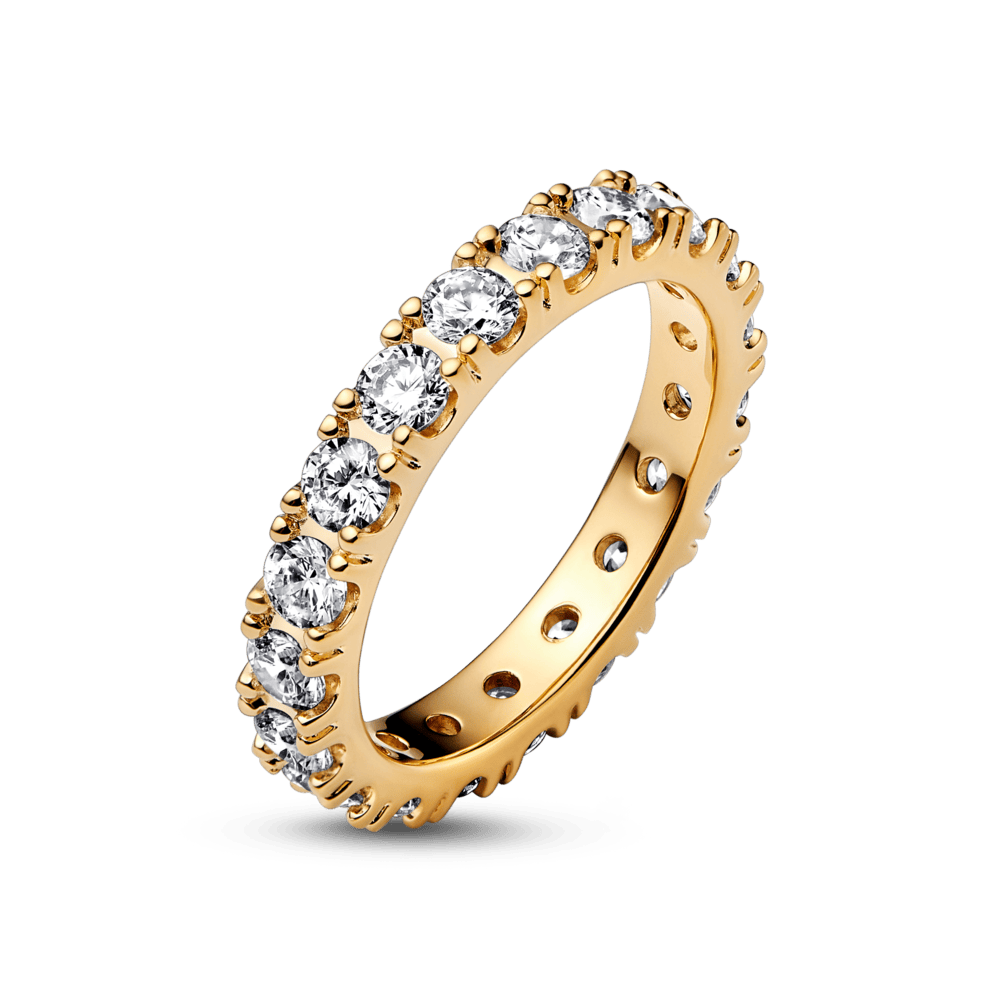 Mirdzošais mūžības gredzens ar akmentiņu joslām