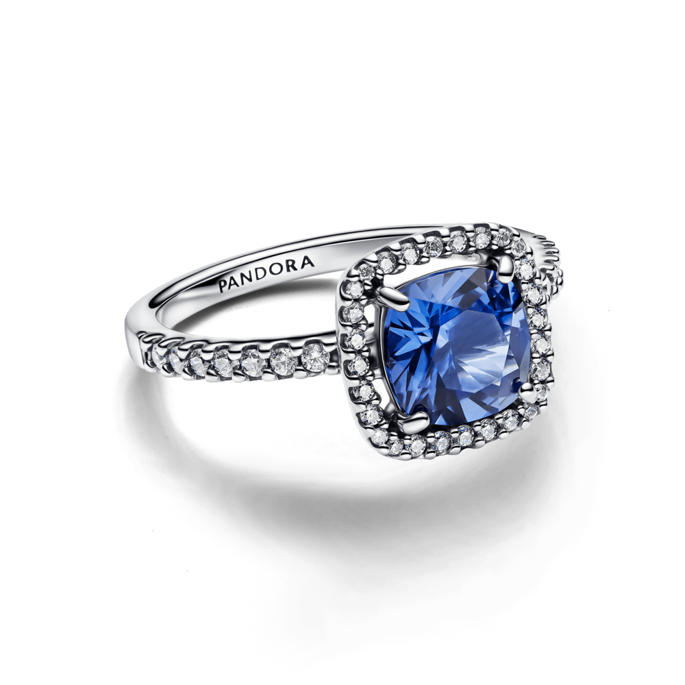 Kvadrātveida mirdzošs, zils Halo gredzens