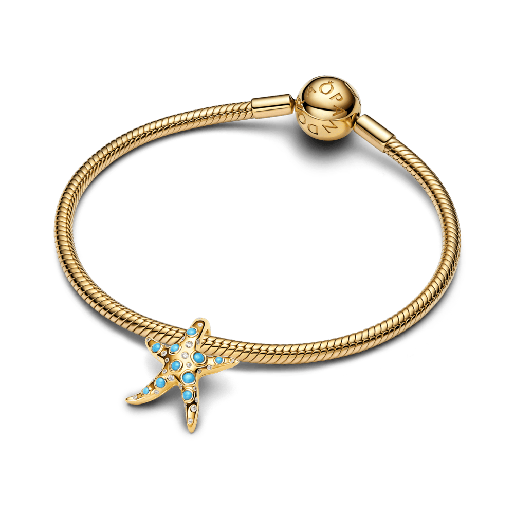 Mirdzoša zila jūras zvaigznes kulona amulets