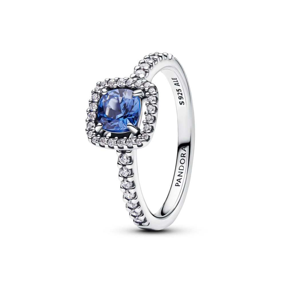 Kvadrātveida mirdzošs, zils Halo gredzens