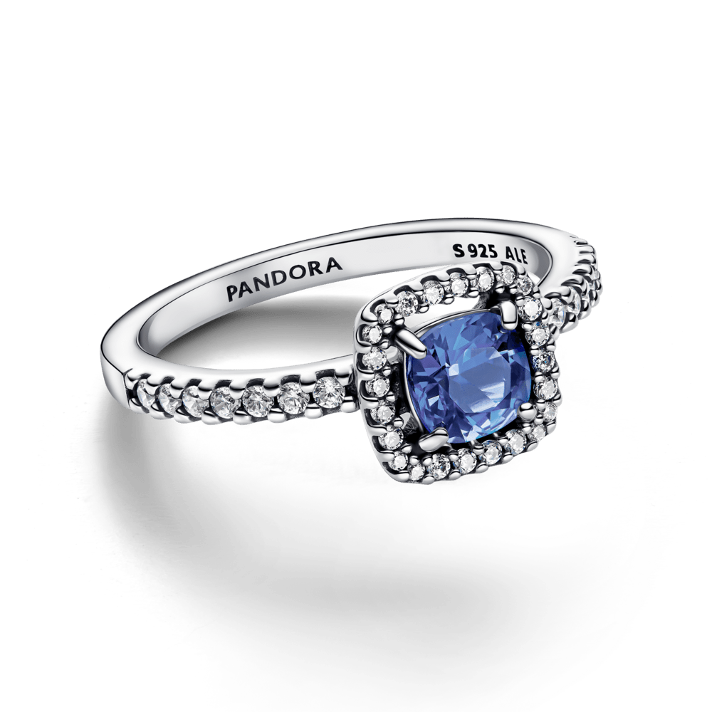 Kvadrātveida mirdzošs, zils Halo gredzens