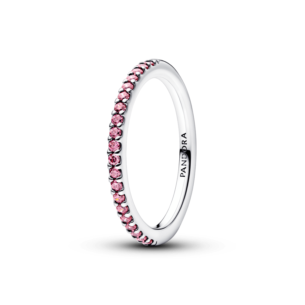 Mirdzošs rozā joslu gredzens