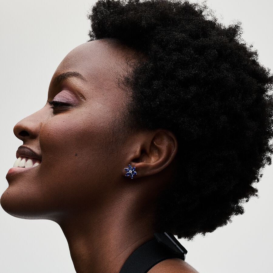 Dāvanu komplekts: Dzirkstoši zilā herbārija kaklarota & Dzirkstoši zilie Herbārija auskari