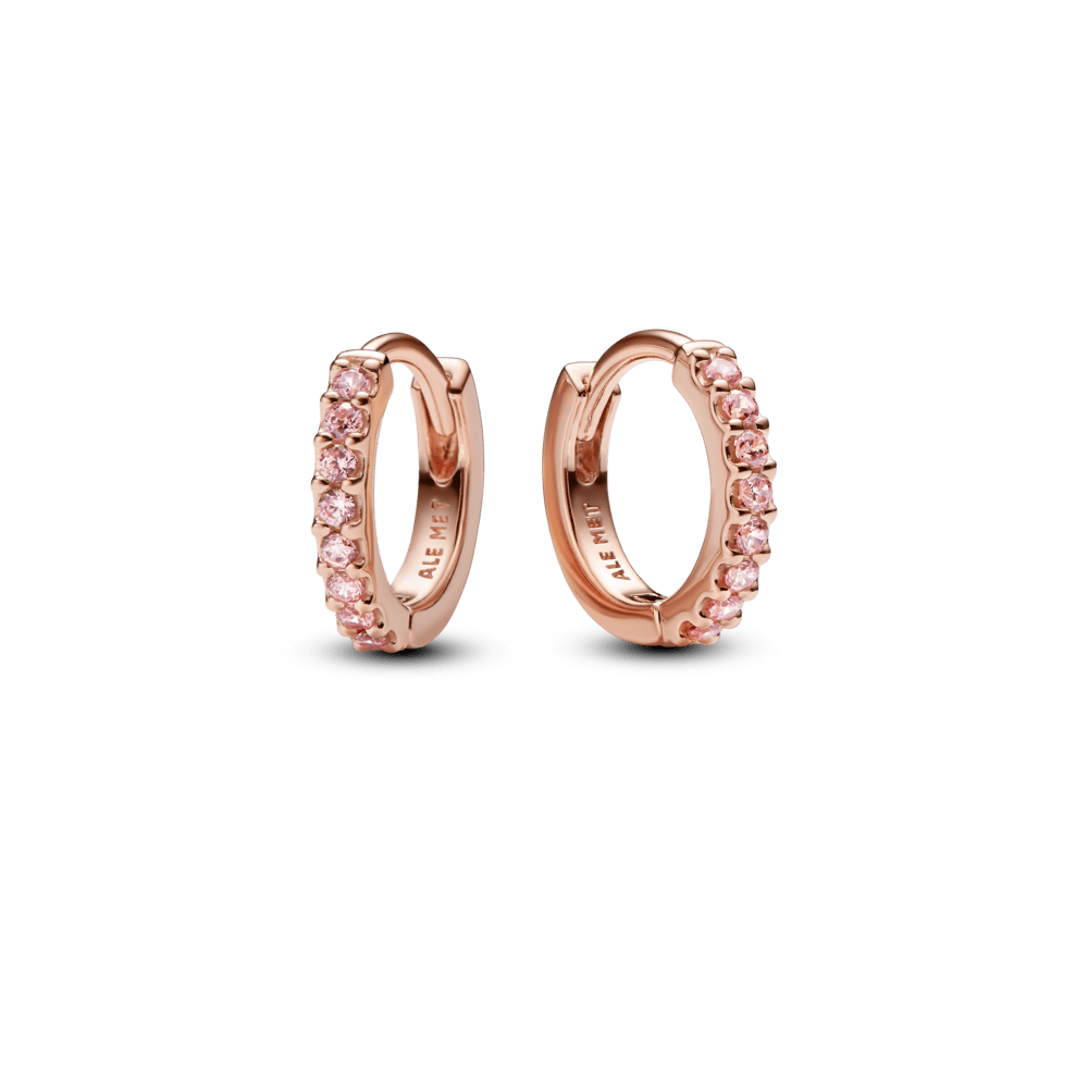 Dzirkstoši rozā Huggie stīpiņu auskari