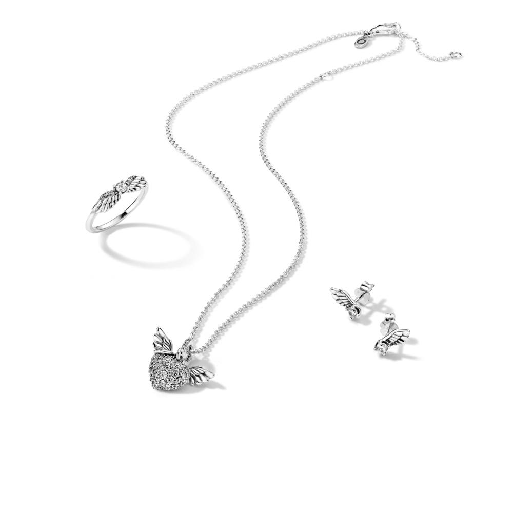 Mirdzošie eņģeļa spārnu auskari