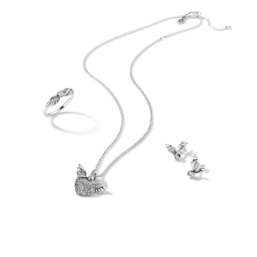 Mirdzošie eņģeļa spārnu auskari