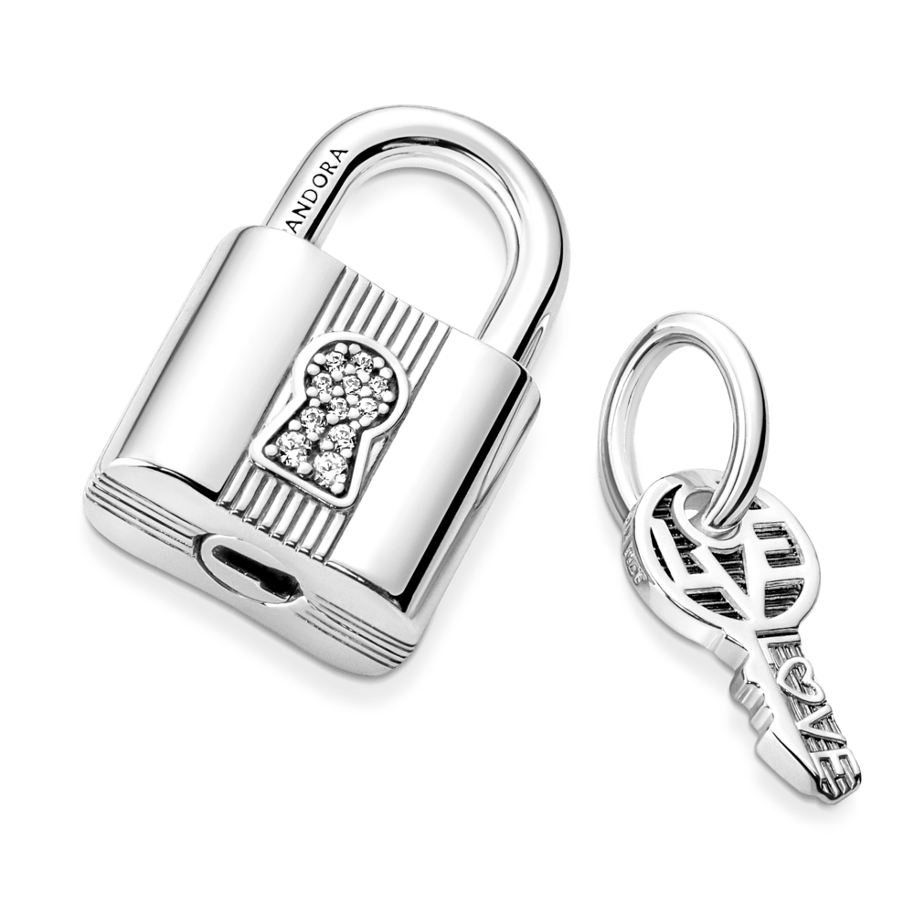 Piekarināmais slēdzenes un atslēgas amulets