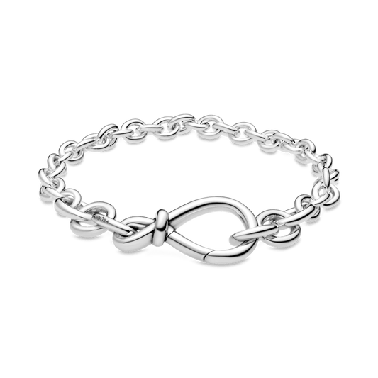 Apjomīga ķēdītes rokassprādze ar bezgalības mezglu