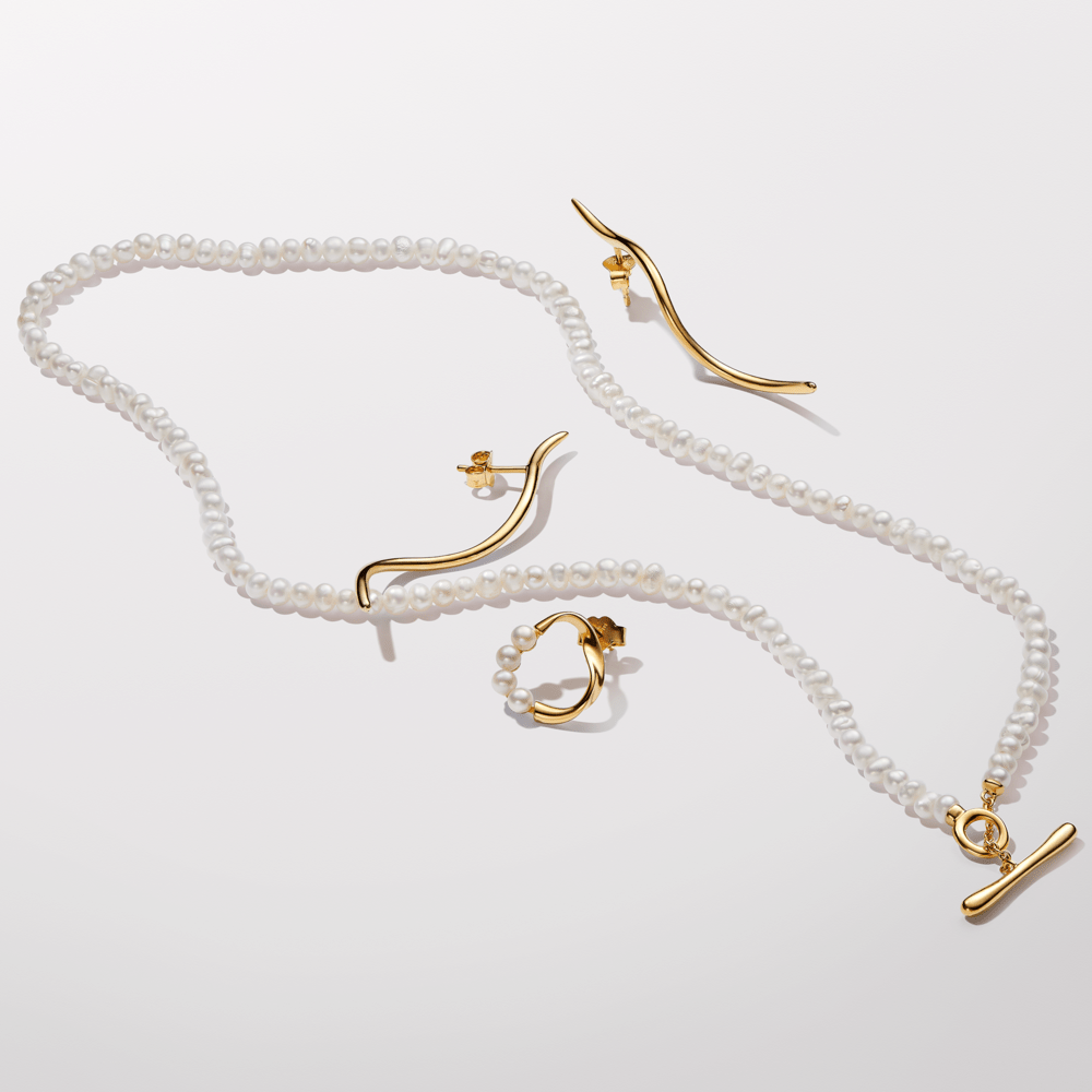 Saldūdens kultivētu pērļu T-veida Collier kaklarota