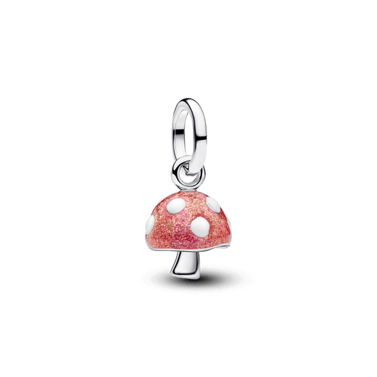 Tumsā spīdošs sēnes formas amulets