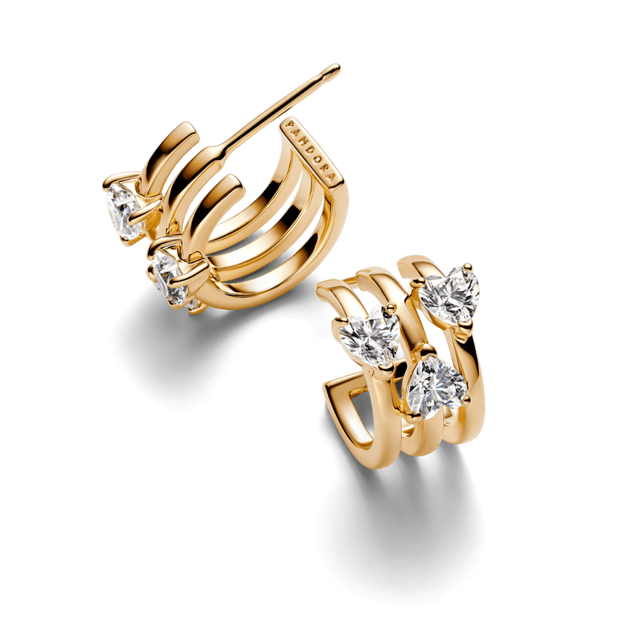 Trīskārši sirds stīpiņu auskari