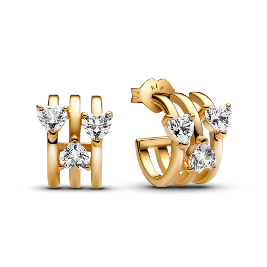 Trīskārši sirds stīpiņu auskari