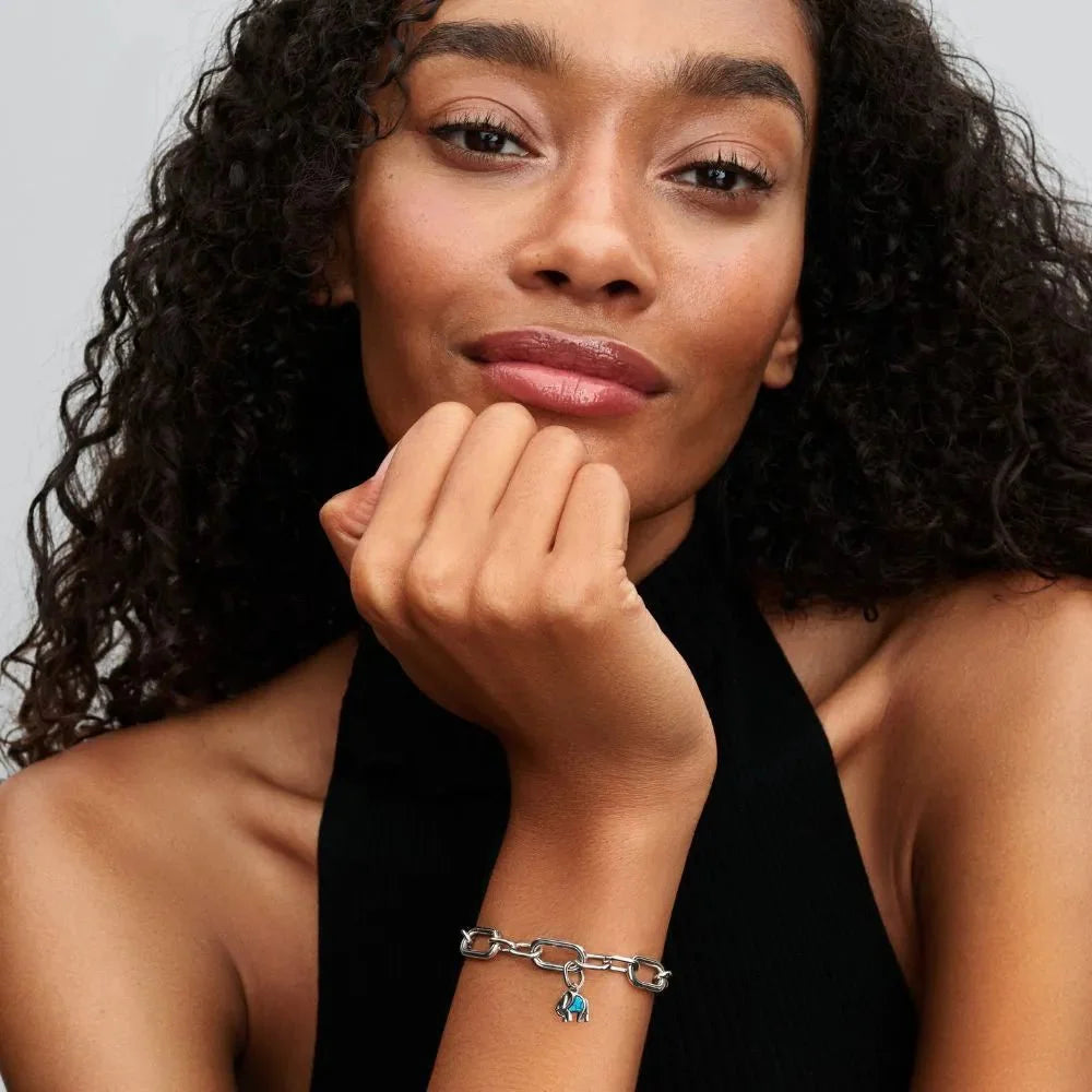 Tirkīza krāsas ziloņa mini amulets