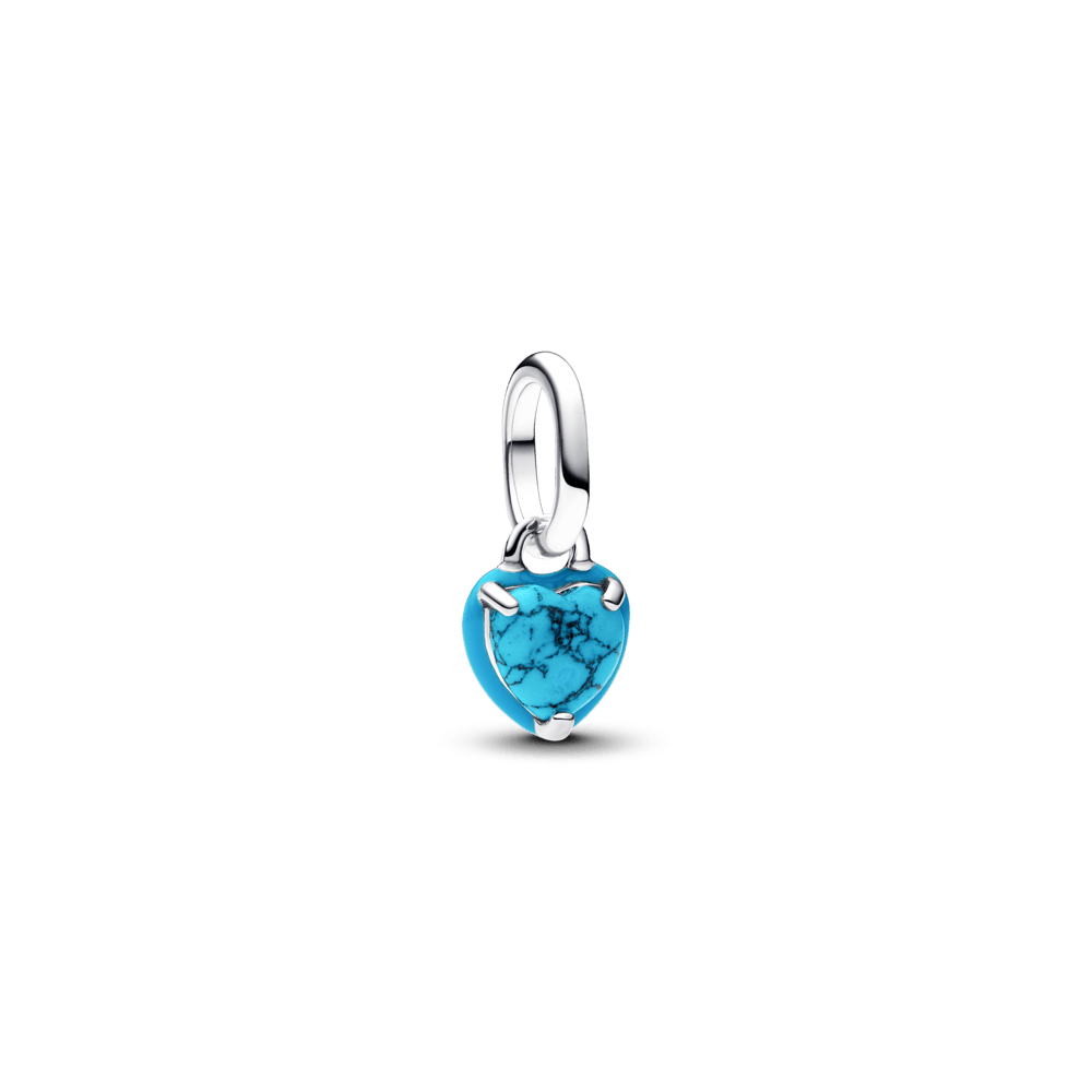 Tirkīza krāsas mini sirds amulets