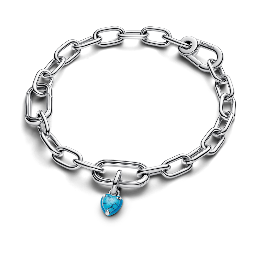 Tirkīza krāsas mini sirds amulets