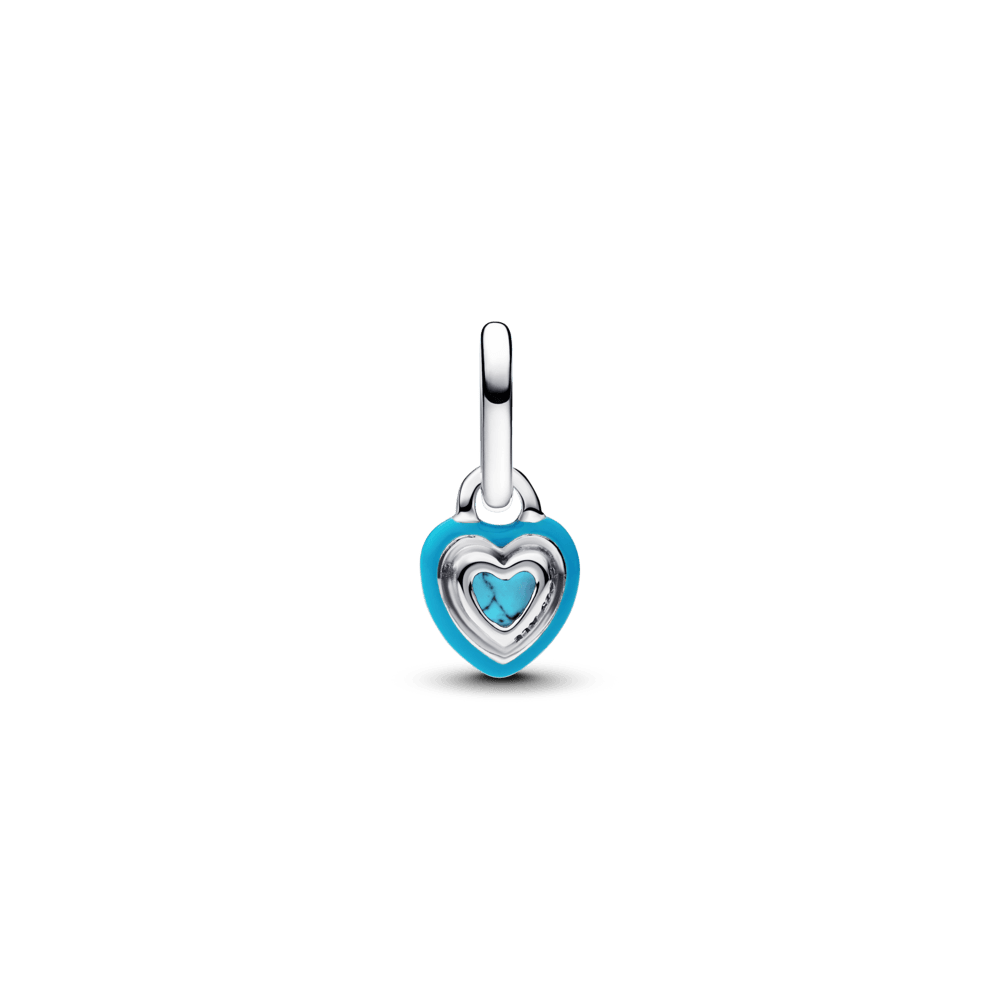 Tirkīza krāsas mini sirds amulets