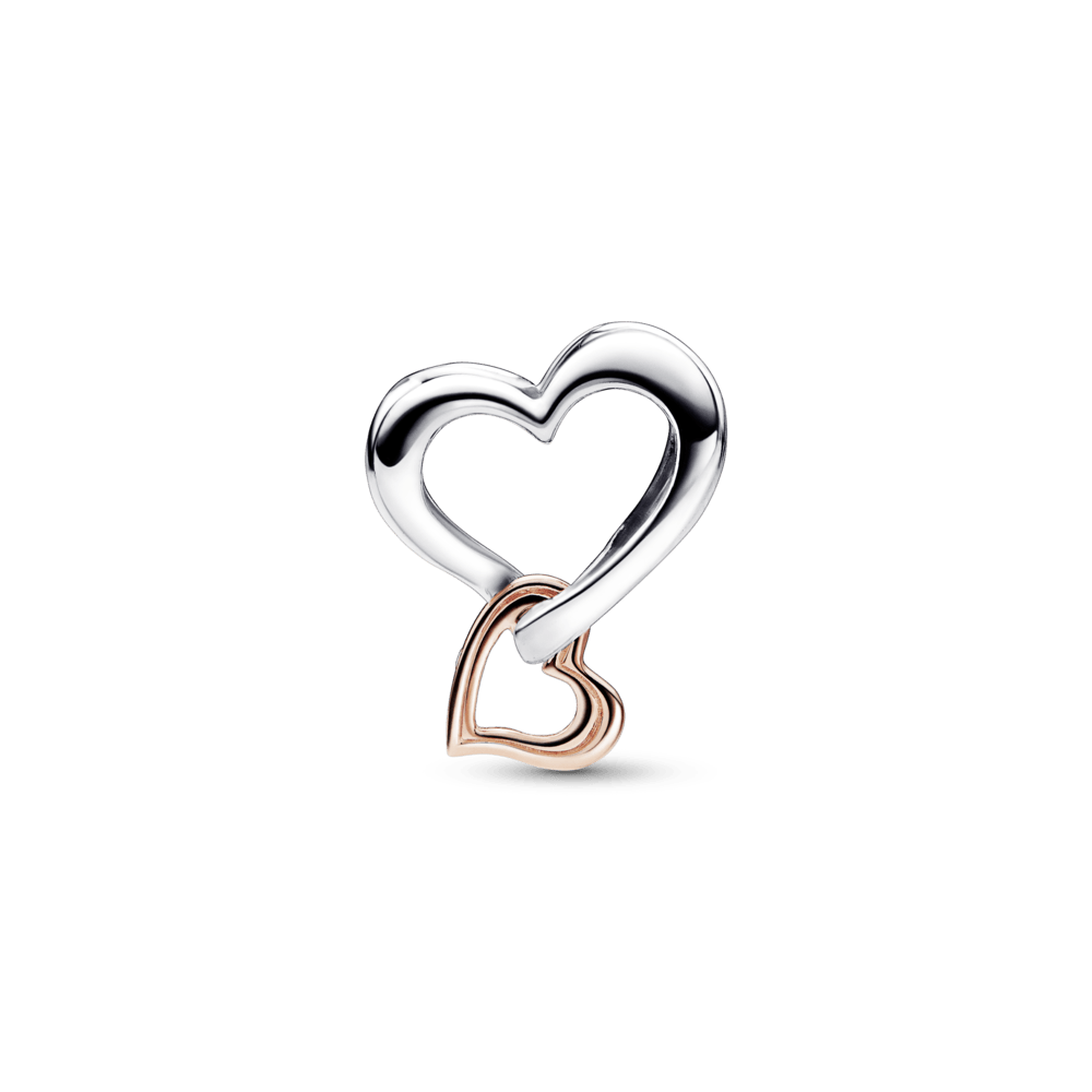 Divtoņu ažūra rakstā veidots bezgalības sirds amulets