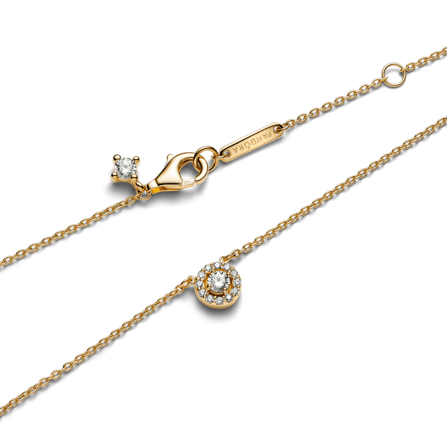 Vėrinys su apskritu pavé stiliaus aureolės pakabučiu - Pandora Lietuva