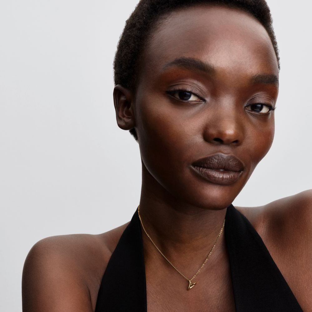 Organiskas formas sirds formas mazā kulona kaklarota