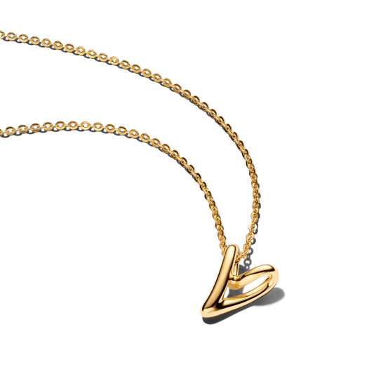 Organiskas formas sirds formas mazā kulona kaklarota