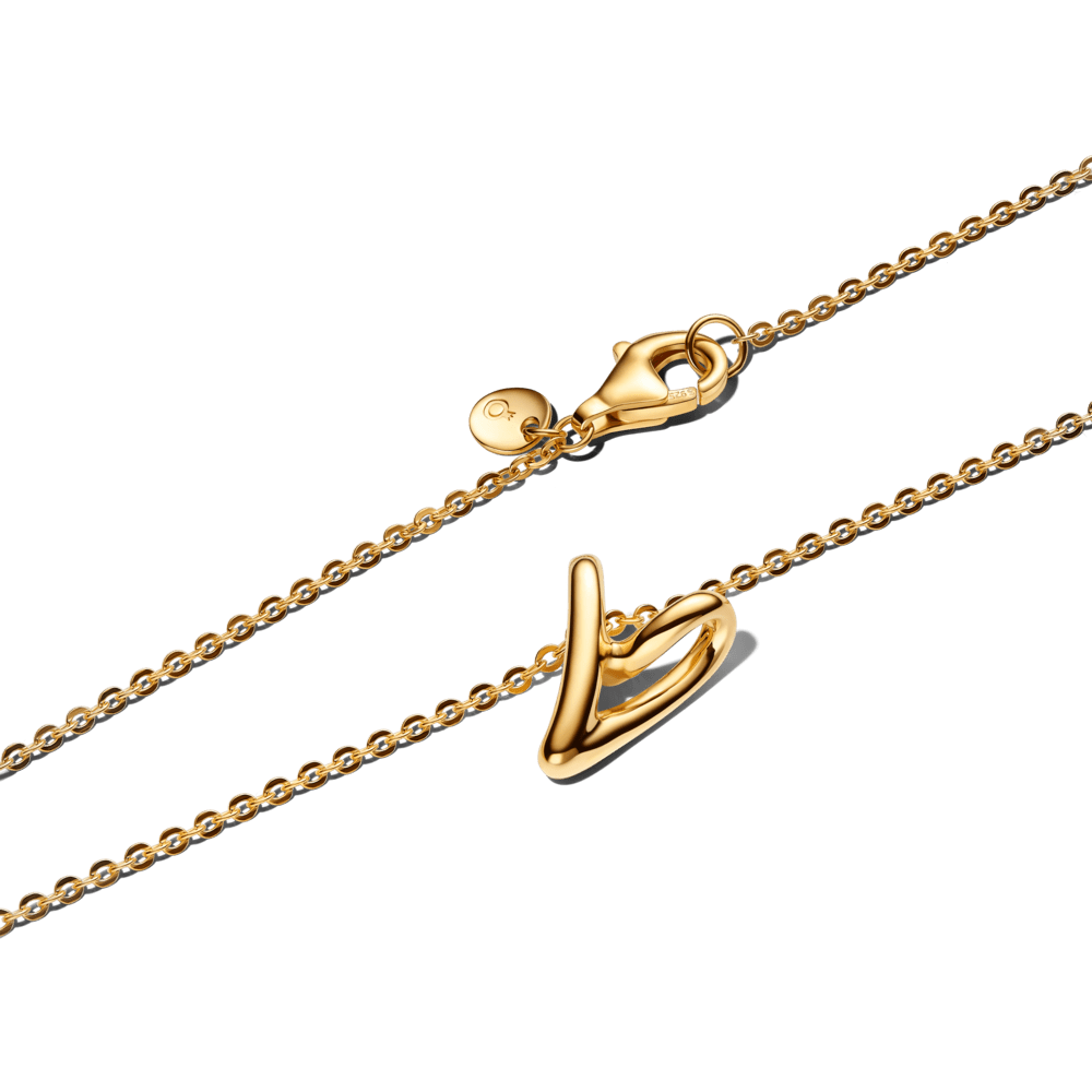 Organiskas formas sirds formas mazā kulona kaklarota