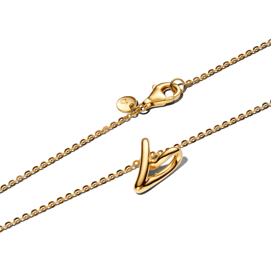 Organiskas formas sirds formas mazā kulona kaklarota