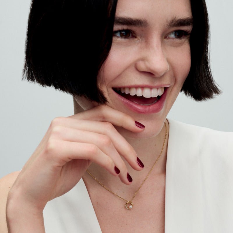 Organiskas formas Pavé apļveida un saldūdens kultivētu pērļu Collier kaklarota