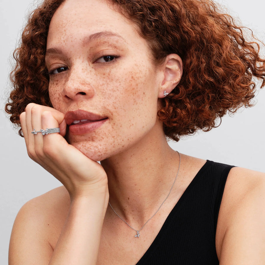 Dāvanu komplekts: Taureņa kniedes kaklarota & Tauriņa kniedes auskari