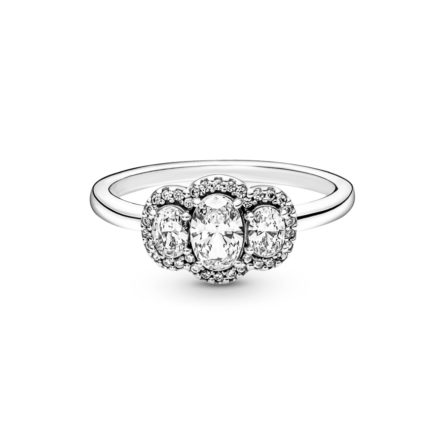 Vintāžas gredzens ar trīs akmeņiem