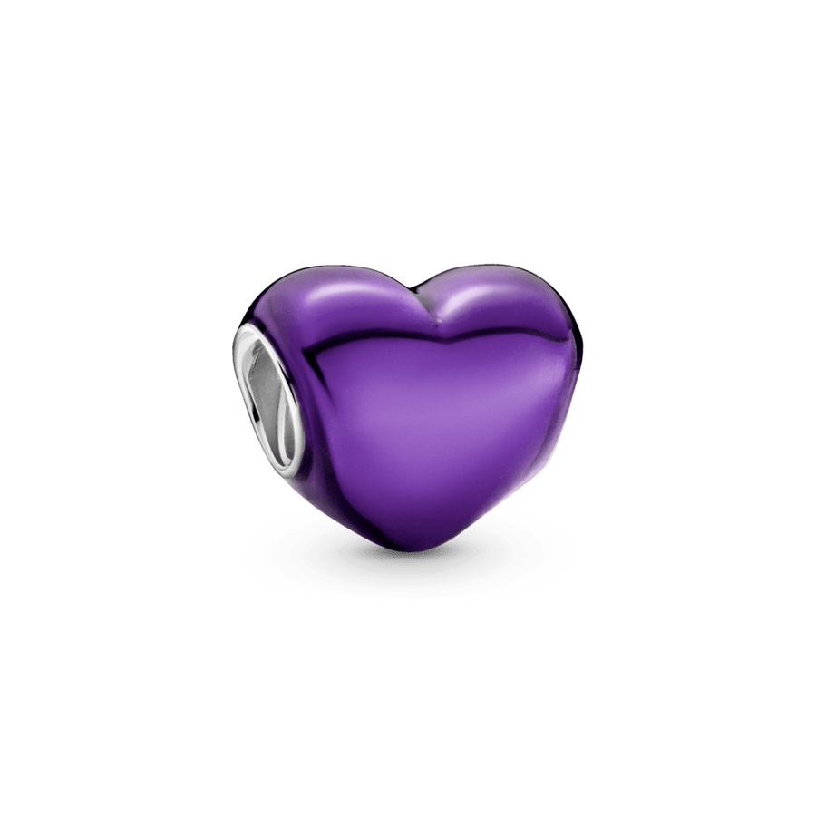 Metāliskais sirsniņamulets violetā krāsā