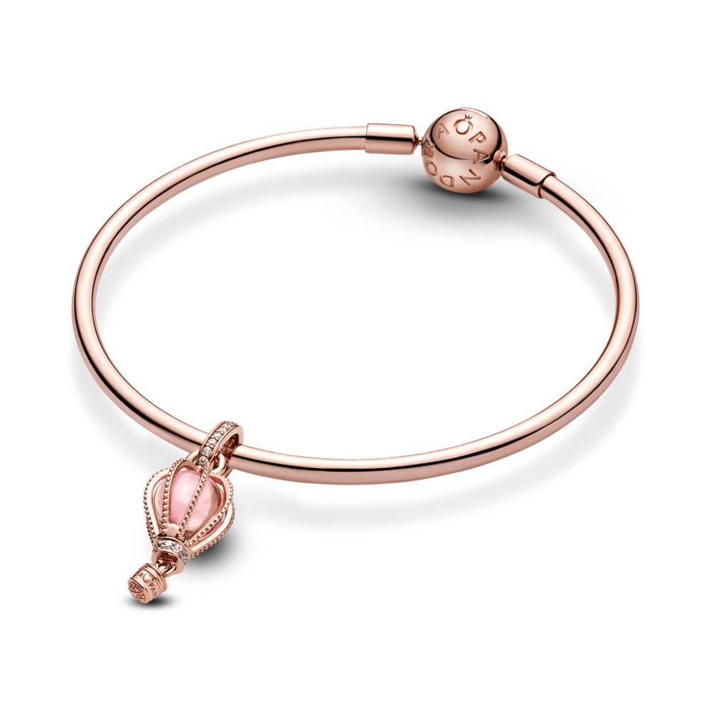 Piekarināmais mirdzoša rozā gaisa balona amulets