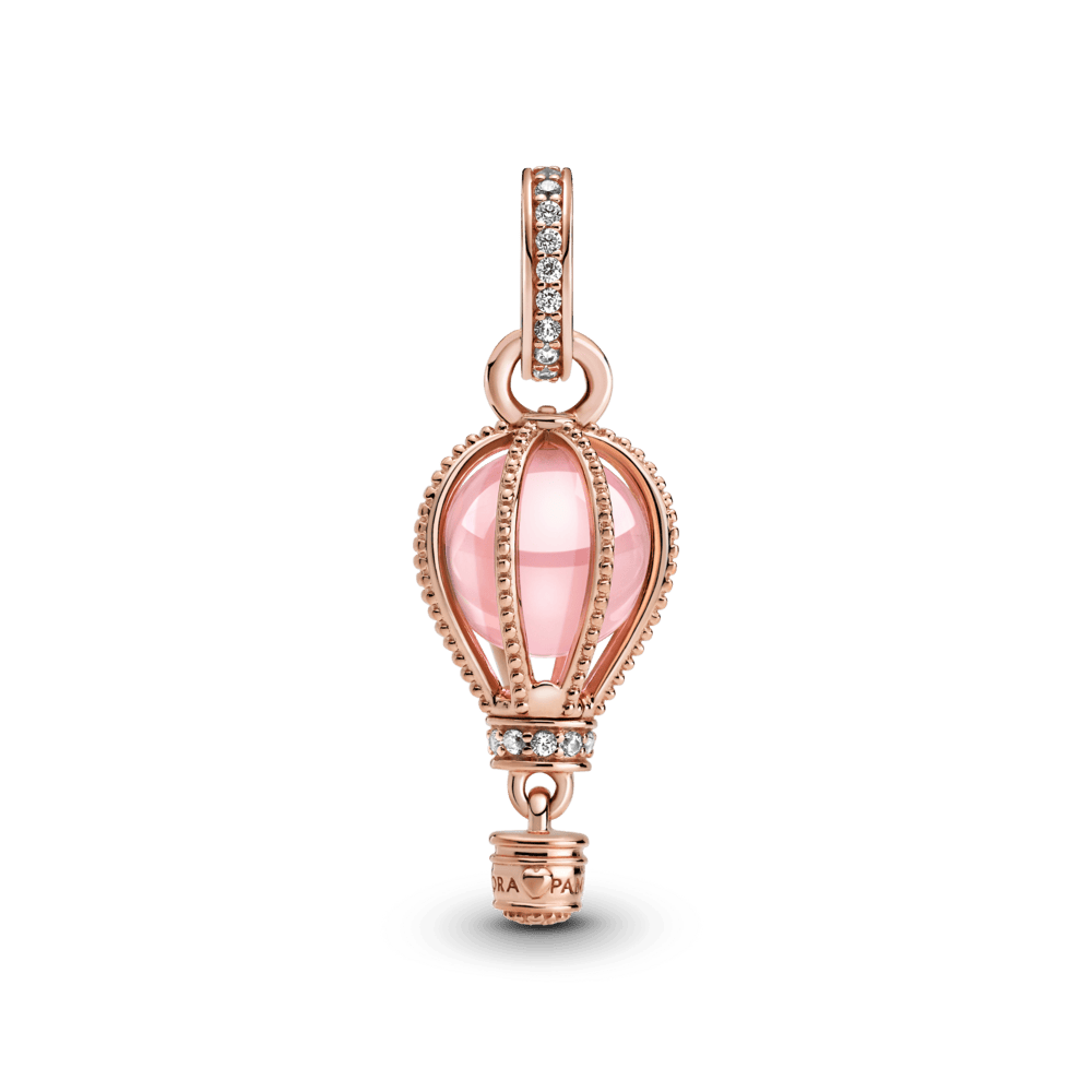 Piekarināmais mirdzoša rozā gaisa balona amulets