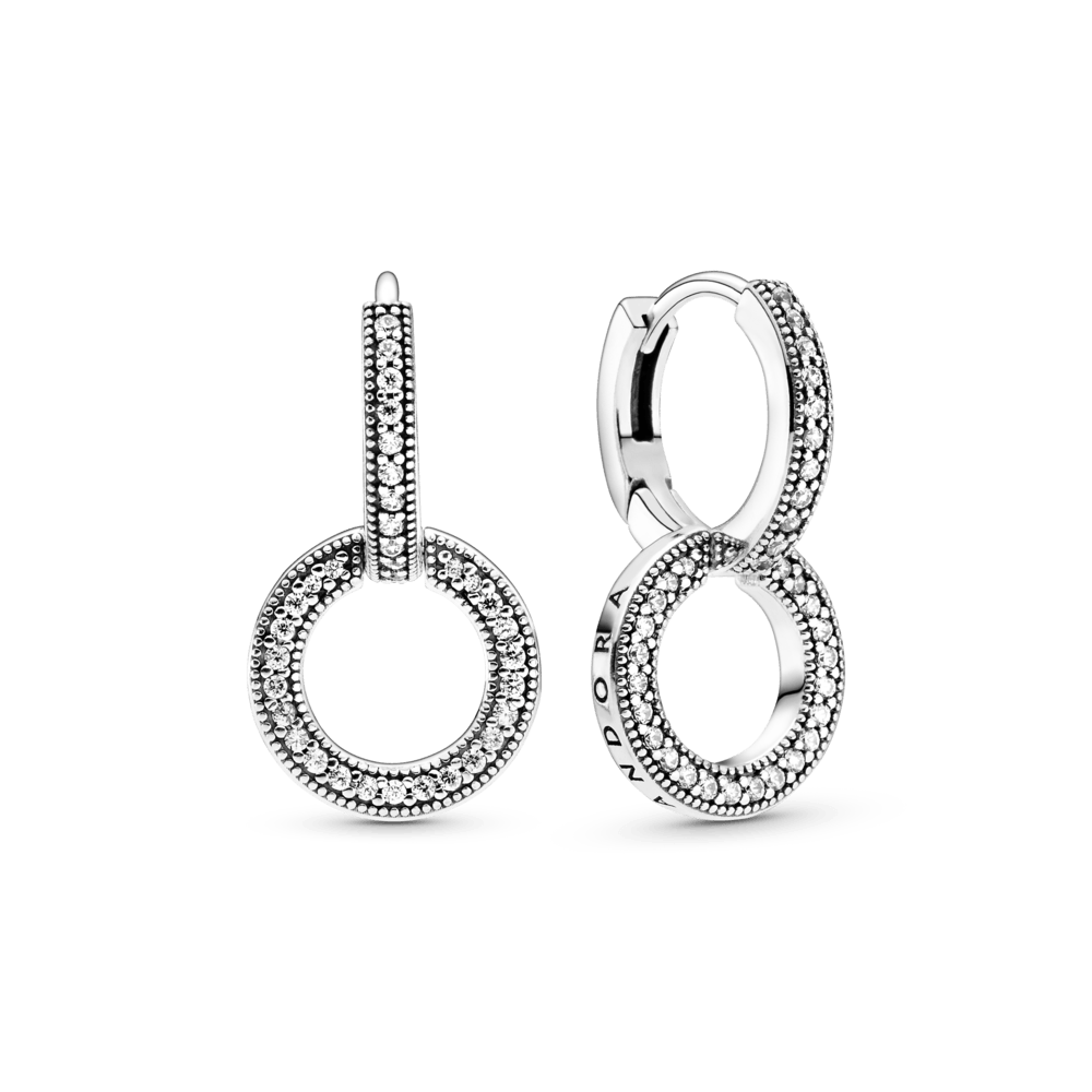 Mirdzošie dubultriņķa auskari