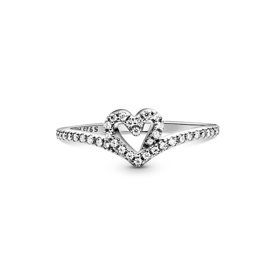 Mirdzošais sirsniņgredzens ar laimes kauliņa motīvu