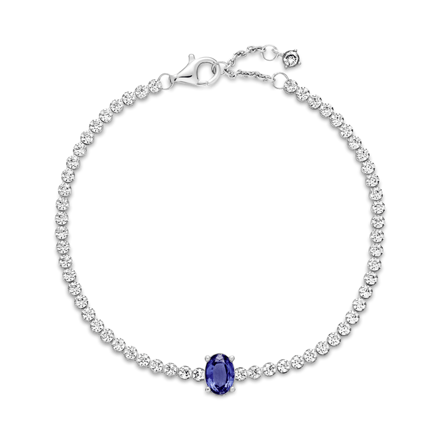 Mirdzošā pavé rokassprādze ar tenisa motīvu