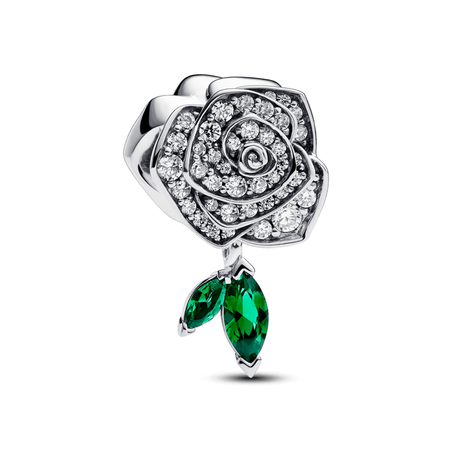 Mirdzošs rozes zieda amulets