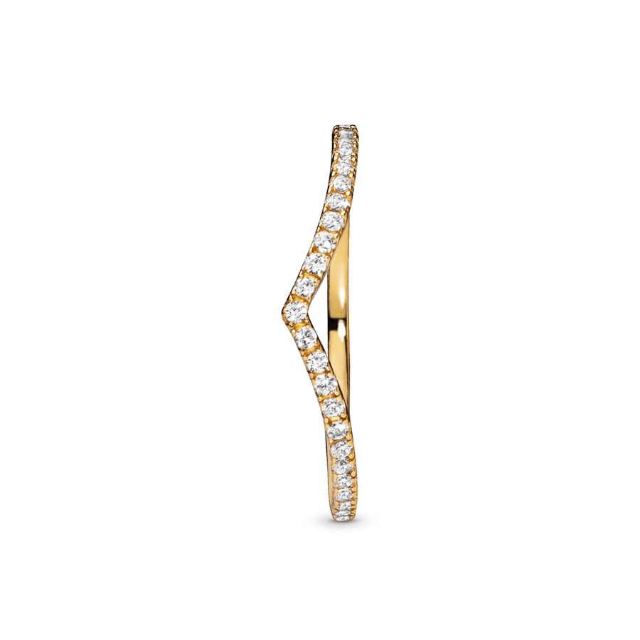 Mirdzošs Wishbone gredzens