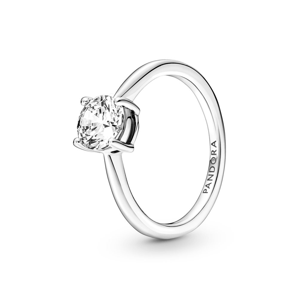 Mirdzošais gredzens ar vienu akmentiņu