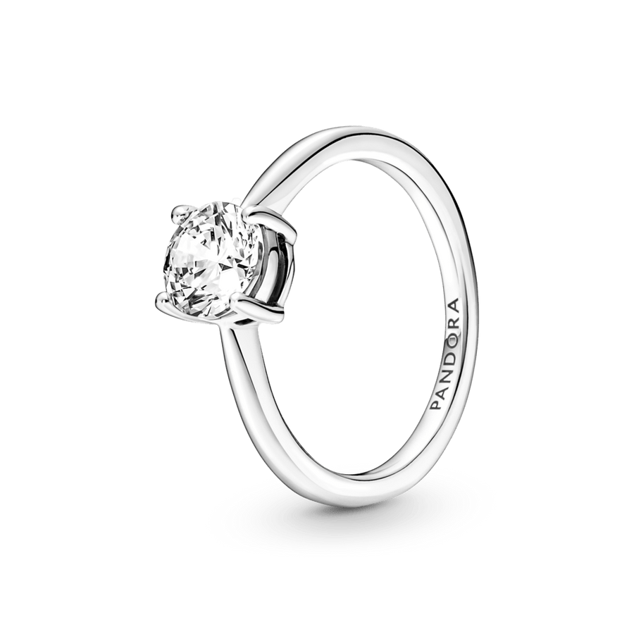 Mirdzošais gredzens ar vienu akmentiņu