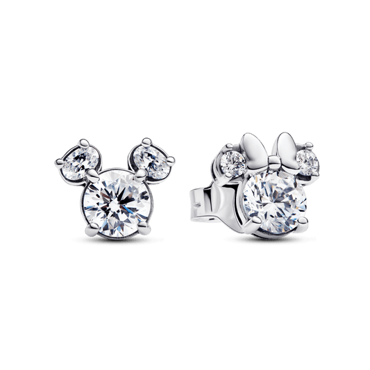 Disney Mickey Mouse & Minnie Mouse mirdzošie stīpiņu auskari