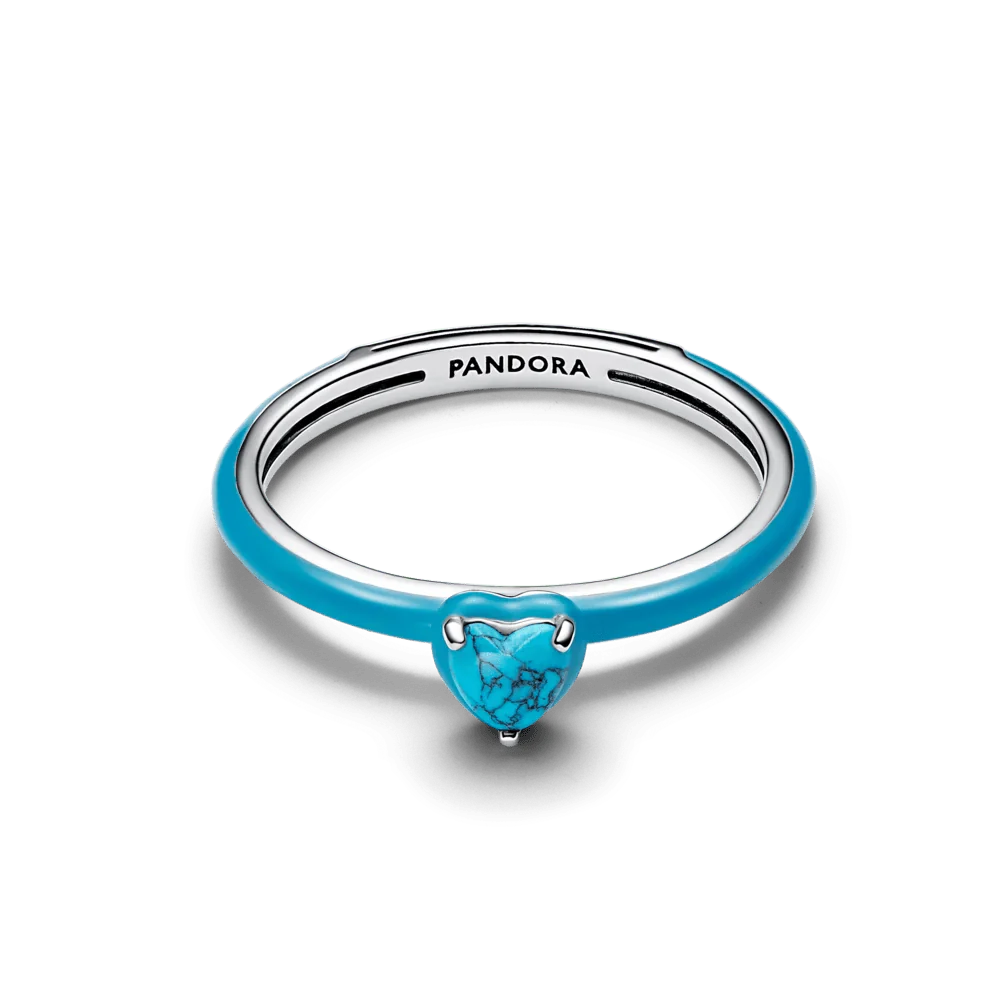 Gredzens ar tirkīza sirds formas akmeni