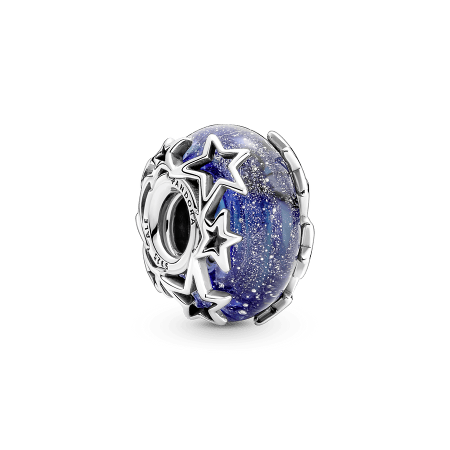 Galaktiski zilais zvaigžņu amulets no Murano stikla