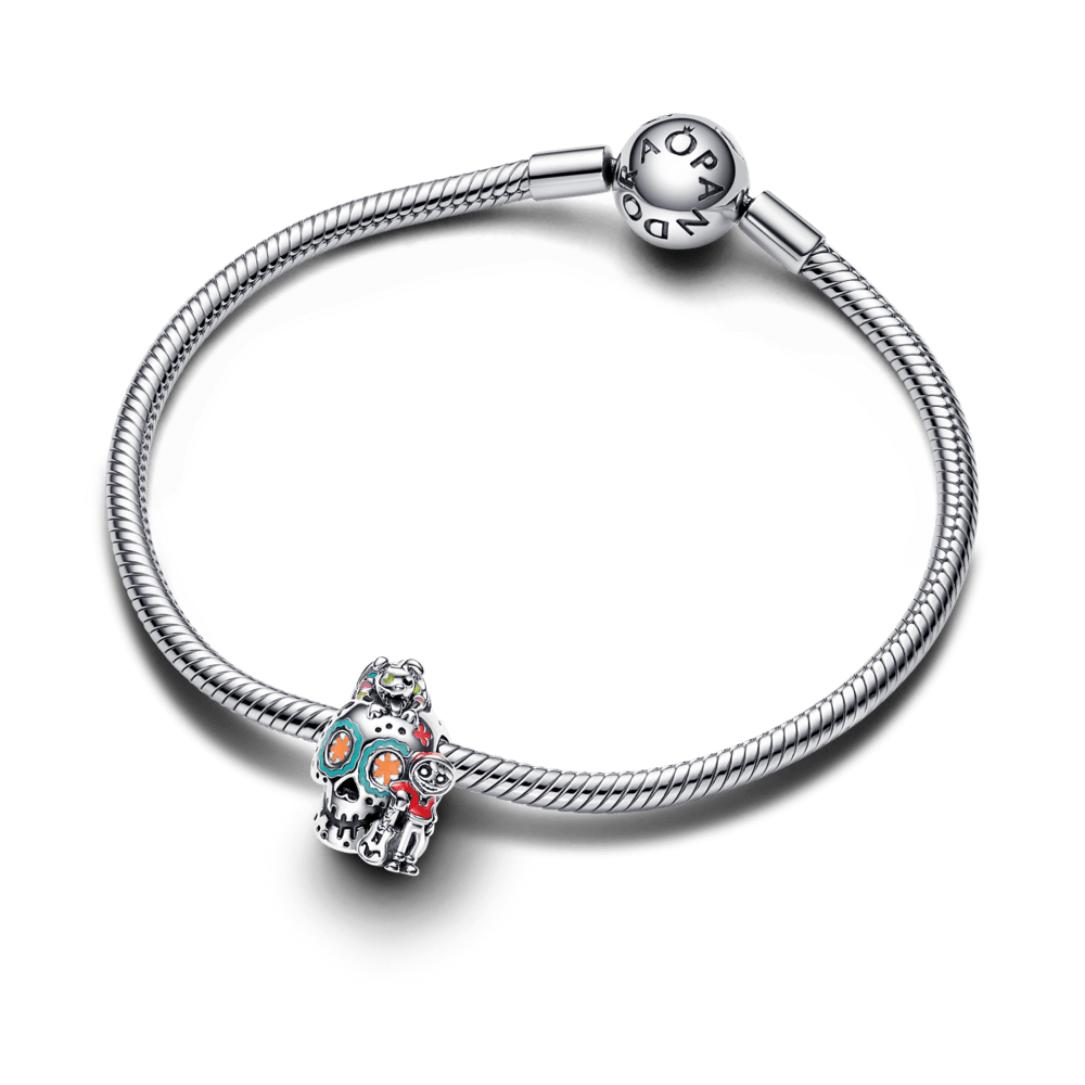 Tumsā spīdošs Disney Pixar Miguel & Dante galvaskausa amulets