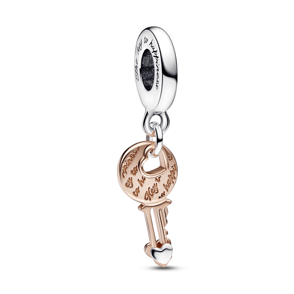 Piekarināmais divtoņu atslēgas un slīdošās sirds amulets