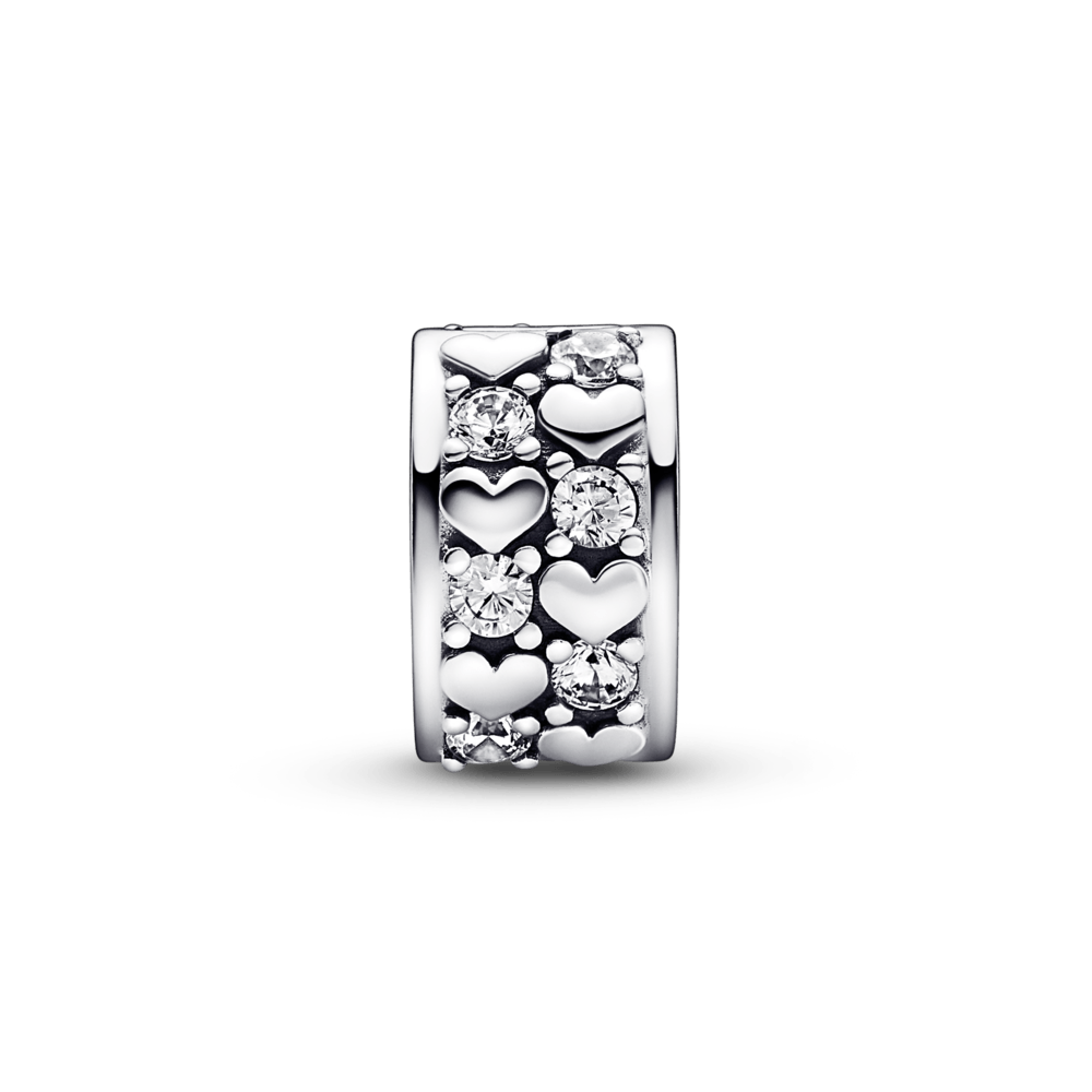 Mirdzošs piespraužamais amulets ar bezgalīgu siržu motīvu