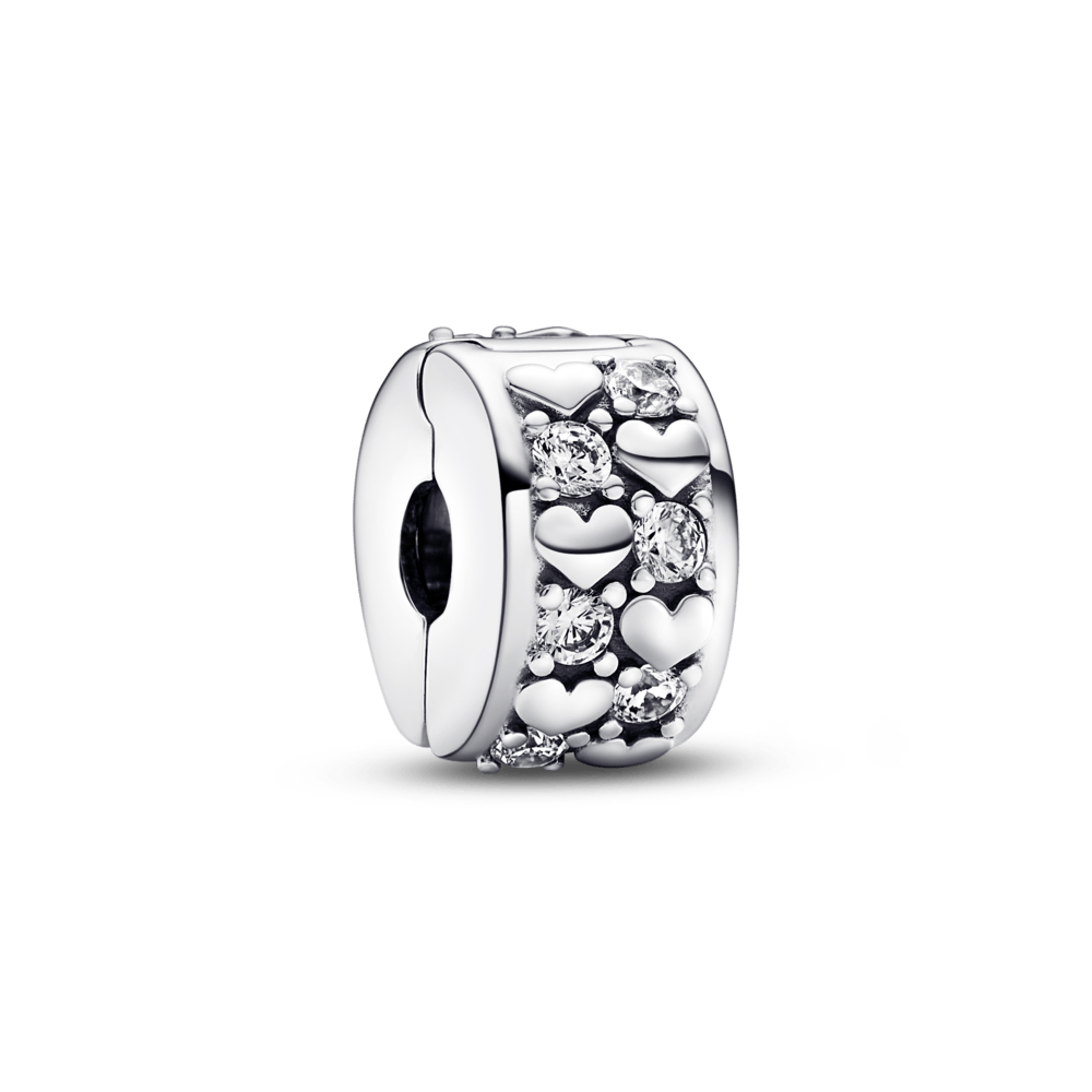 Mirdzošs piespraužamais amulets ar bezgalīgu siržu motīvu