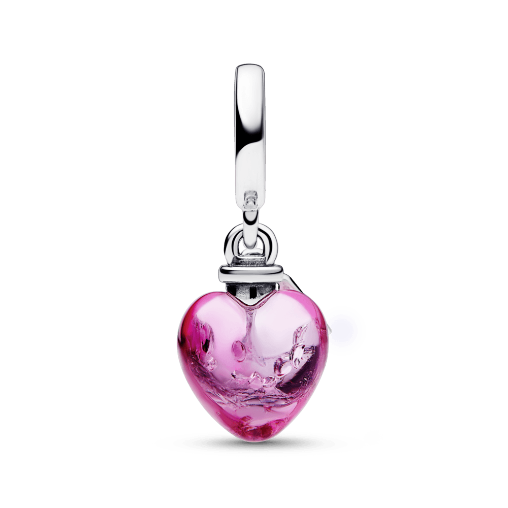 Piekarināmais Murano stikla sirds amulets