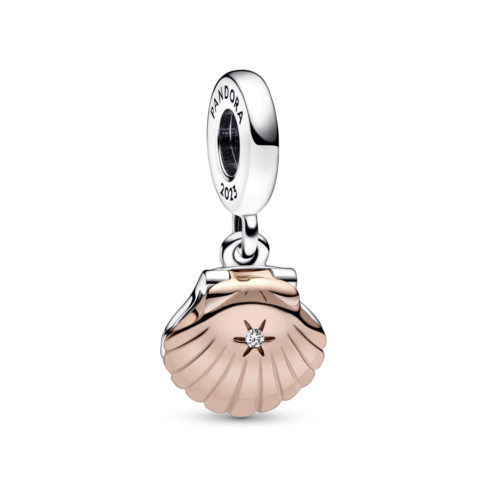 Piekarināmais Pandora Club 2023. gada jūras gliemežvāka un saldūdenī audzētas pērles amulets