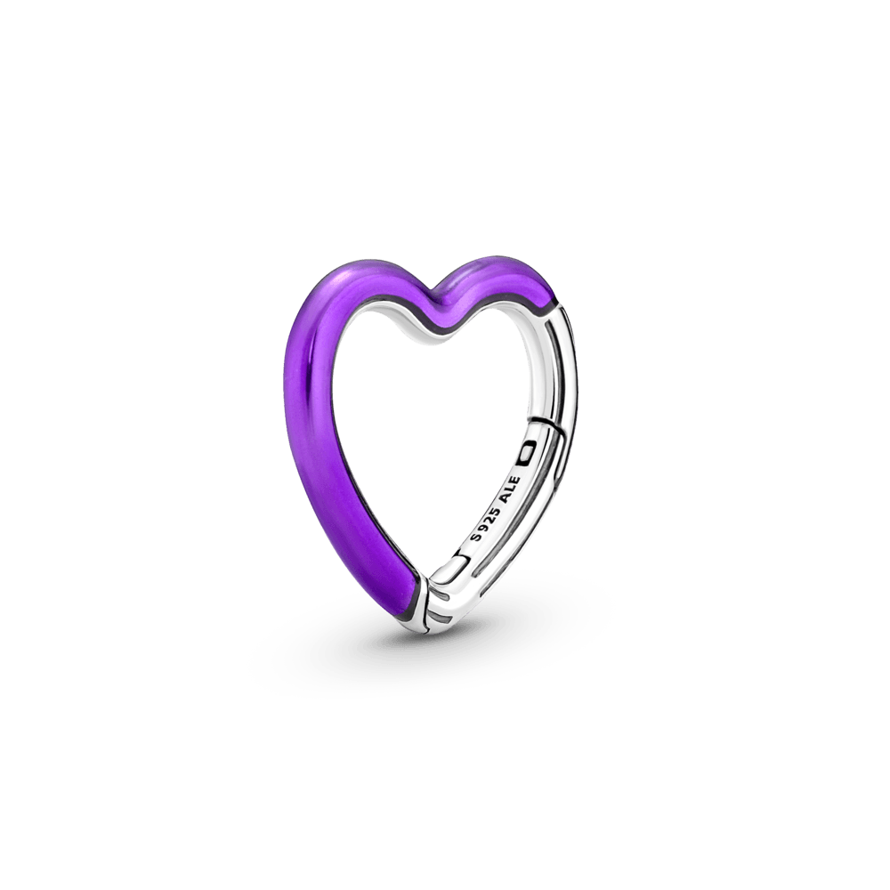 Dekoratīvais Pandora ME spilgti violetais sirdsveida savienotājs